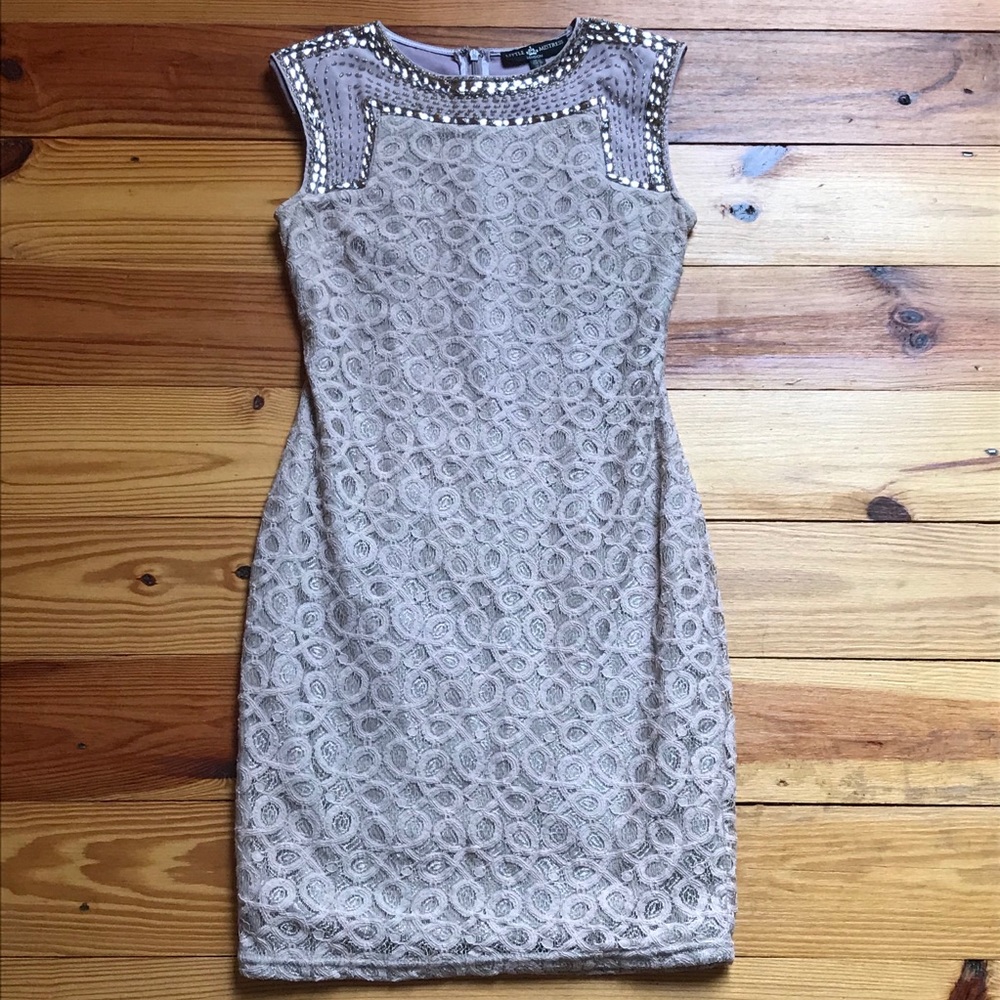 Little Mistress London Peach Beaded Dress, NWOT, S - Picture 3 of 15